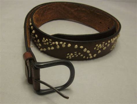Abercrombie Fitch Womens Wide Belt Brown Leather Knotted Pattern Medium