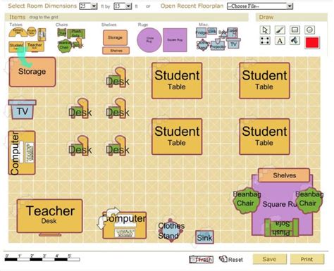 create  classroom floor plan  classroom architect  techie