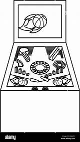 Pinball Machine Arcade Game Retro Screen Stock Alamy sketch template