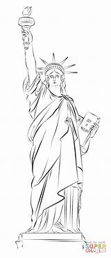 Statue Freiheitsstatue Draw Supercoloring Zeichnung Accurately Lines Kategorien Statua sketch template