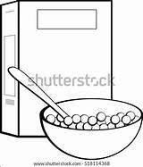 Cereal Box Coloring Pages Template Bowl Vector Sketch sketch template