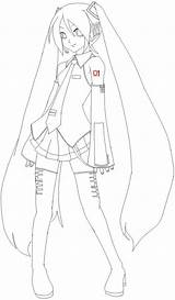 Miku Hatsune Imprimer Lineart Ausmalbild Vocaloid sketch template