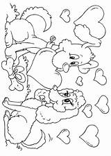 Coloring Valentine Dogs Hundar Pages ציעה דפי Valentin Kids Valentines Sheets Edupics sketch template
