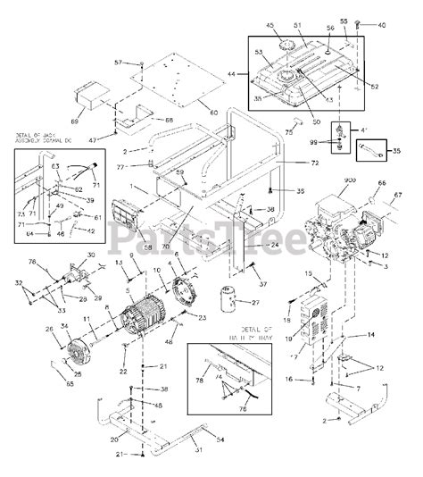 troy bilt   troy bilt  watt portable generator main unit parts lookup