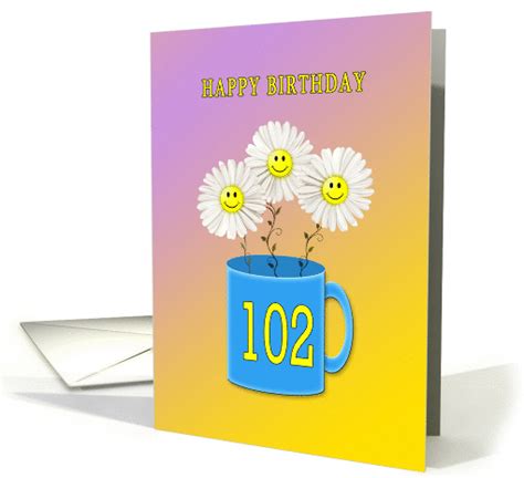 birthday card  happy smiling flowers card