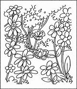 Coloring Seasons Four Pages Bunga Kebun Template sketch template