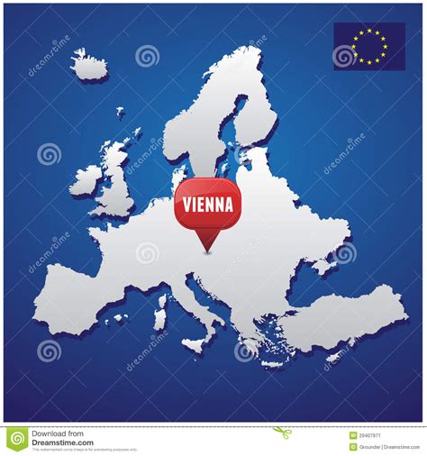 Vienna On European Map Stock Image Image 29407971