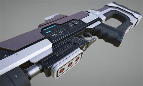 model laser rifle gun pbr vr ar  poly obj cgtradercom