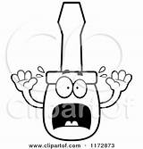 Screaming Mascot Screwdriver Clipart Cartoon Cory Thoman Outlined Coloring Vector 2021 sketch template