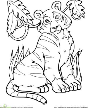 jungle tiger coloring page  file svg png dxf eps