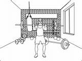 Coloring Lifting Weight Pages Dumbbell Barbell Workout sketch template