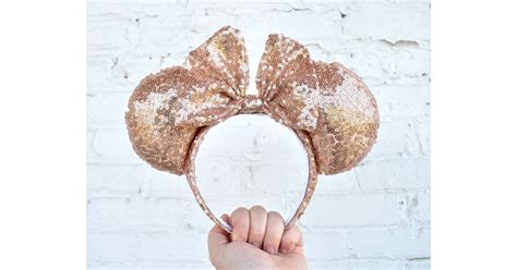 Full Rose Gold Sequin Minnie Mouse Ears 17 Rose Gold Disney