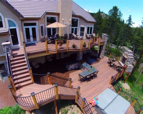 stunning mountain house deck  patio design ideas
