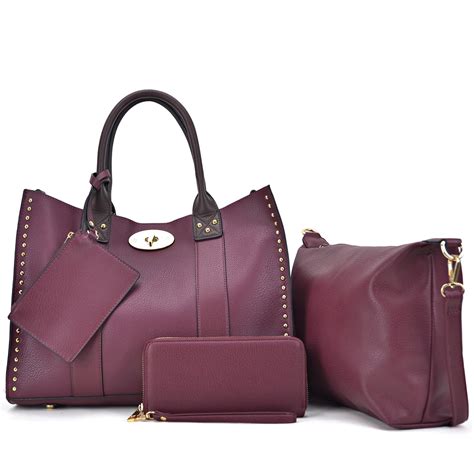 dasein women tote purses medium handbags ladies shoulder bags studded top handle satchel hobo