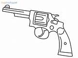 Revolver Pistol sketch template
