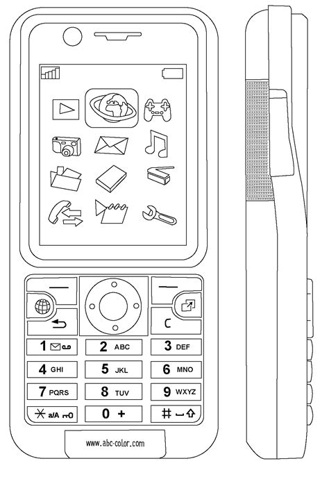 cell phone coloring pages coloring home simple coloring blog