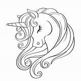 Unicorn Head Cartoon Cute Coloring Rainbow Mane Vector Illustration Book Pages Drawing Sketch Clipart 123rf sketch template