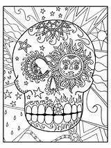 Coloring Pages Skull Sugar Adult Skulls Print Book Candy Printable Mandala Sheets Colouring Adults Kids Rocks Unique Books Color Halloween sketch template