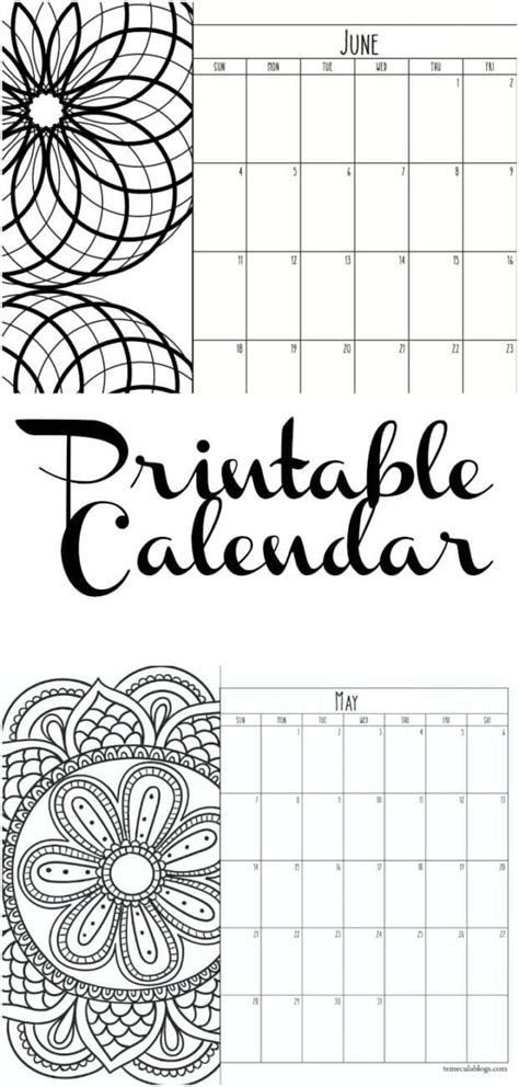 printable monthly calendar   year