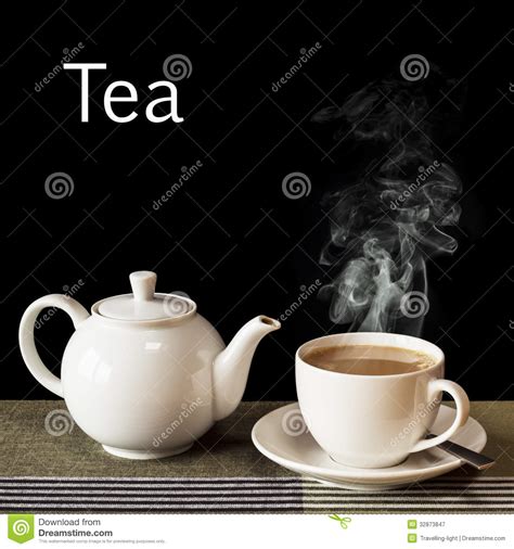 Cup Of Tea With Steam Rising Stock Image Image Of