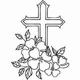 Cross Coloring Pages Flowers Dogwood Crosses Patterns Christmas Printable Roses Easter Tattoo Tree Bible Wood Flower Adults Drawing Embroidery Xmas sketch template