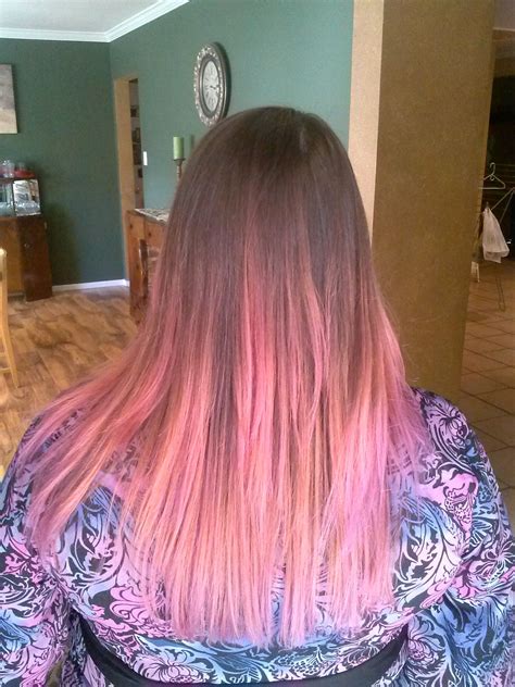My Latest Ombré Pink Rusk Pink Merlot And Silver Long Hair Styles