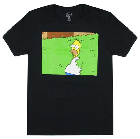 The Simpsons Mens Homer Simpson Disappearing In Hedge Meme T Shirt Tee