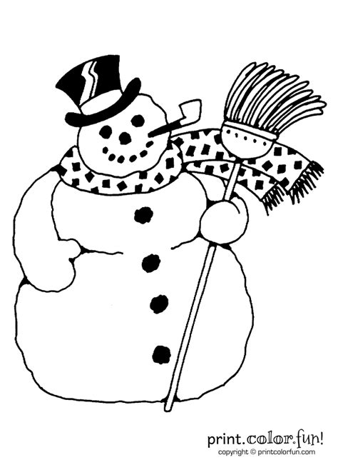 cute snowman  coloring page print color fun