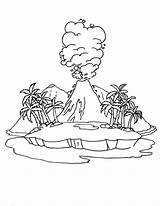 Volcano Coloring Active Drawing Diagram Island Pages Kids Getdrawings sketch template