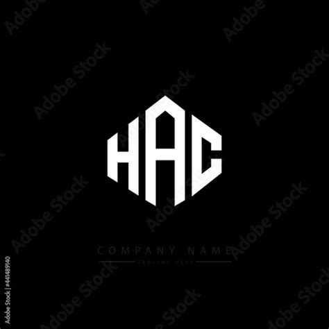 hac letter logo design with polygon shape hac polygon logo monogram