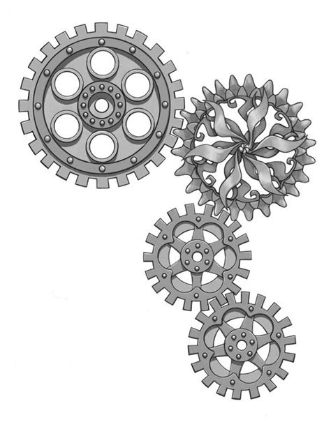 steampunk gears drawings drawing gear drawing simple gear