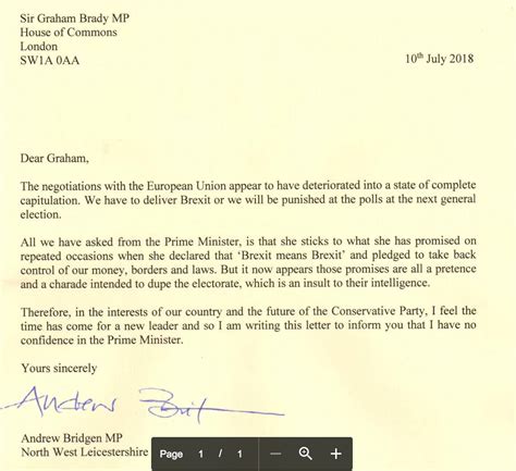 exc letter   confidence   pm submitted  tory backbencher