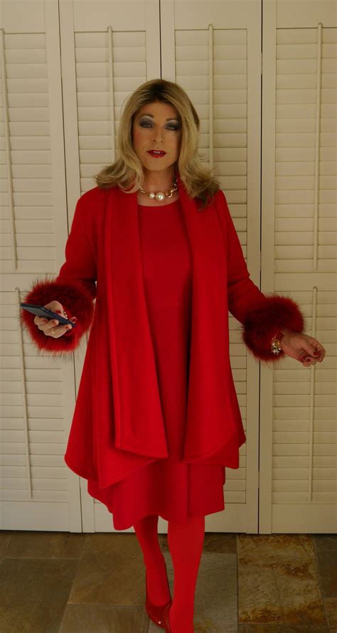 Vivian Engel Fashion Male To Female Transition Red Outfit