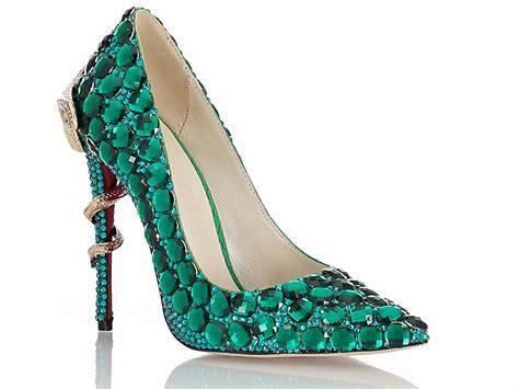 Danceshoesmonishan Rhinestone Pumps Pin Heel Emerald Green Glitter