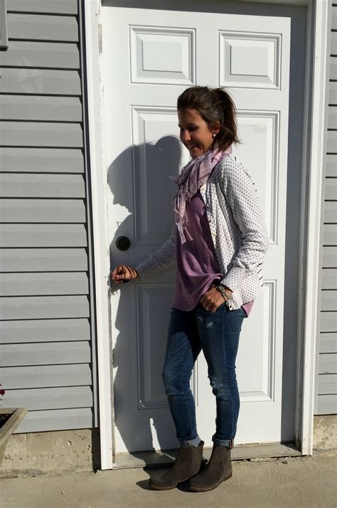 what i wore real mom style pattern mixing and grey ankle boots