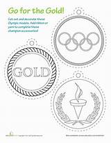Olympic Printable Medals Olympics Kids Craft Worksheets Medal Coloring Education Sports Worksheet Paper Gold Summer Games Crafts Special Mini Olympiques sketch template