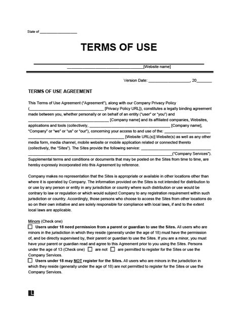 terms   agreement template