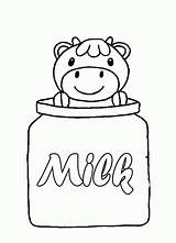 Coloring Milk Pages Cow Carton Bottle Food Book Library Clipart Printable Sweet Popular sketch template