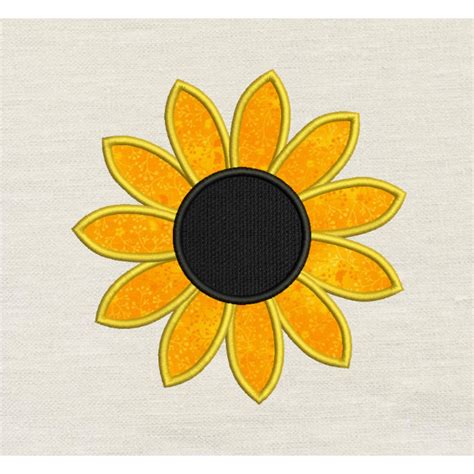 sunflower applique embroidery design