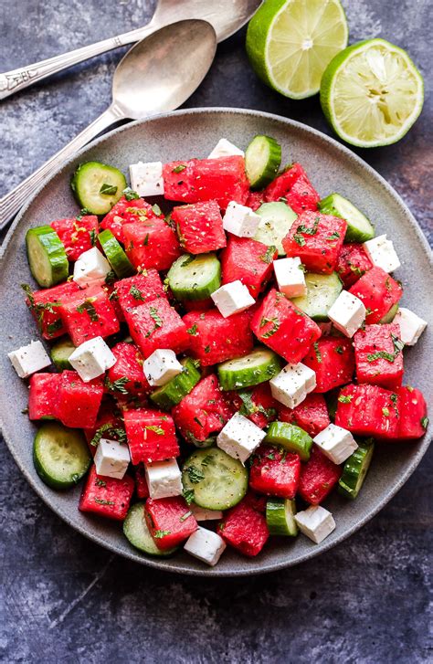 watermelon salad  cucumber  feta recipe runner