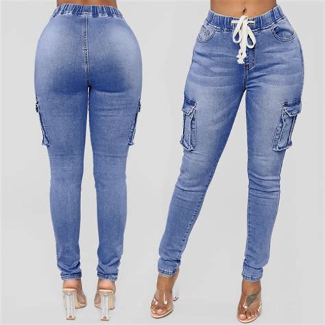 Женская модная повседневная джинсовая ткань с завышенной талией