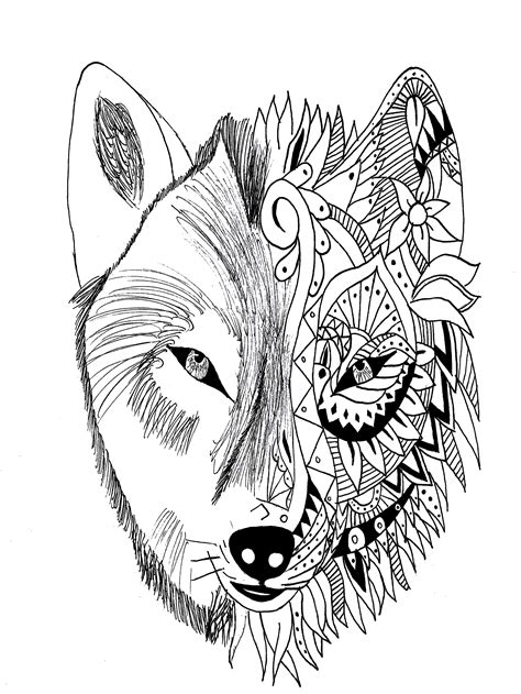 tattoo wolf krissy tattoos adult coloring pages