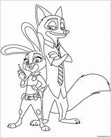 Hopps Nick Judy Wilde Pages Coloring Color Printable Coloringpagesonly sketch template