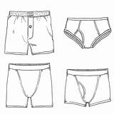 Boxer Underwear Mens Shorts Vector Pants Sketch Male Set Illustrations Types Underclothing Different Vectors Stock Clip sketch template