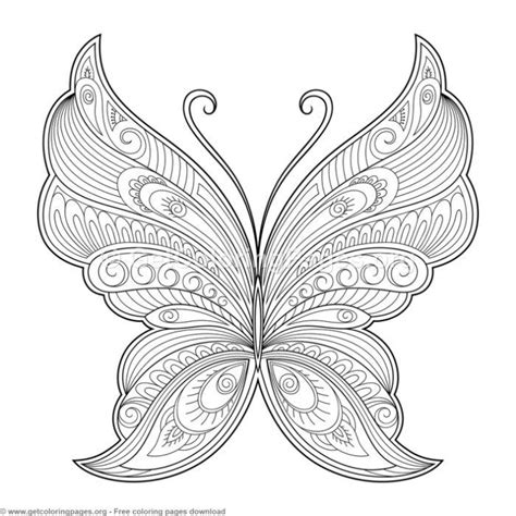 zentangle patterns butterfly coloring pages getcoloringpagesorg