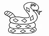 Coloring Snake Pages Kids Printable Drawing Snakes Children Rattlesnake Color Sheet Cartoon Clipart Stick Clip Print Animal Colouring Figure Animals sketch template