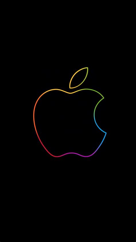 apple logo neon dark background  ultra hd mobile wallpaper