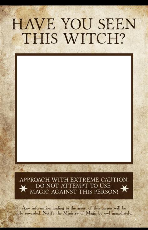 witch photo booth prop wanted poster etsy