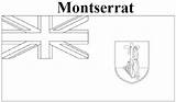 Flag Montserrat Coloring Geography sketch template