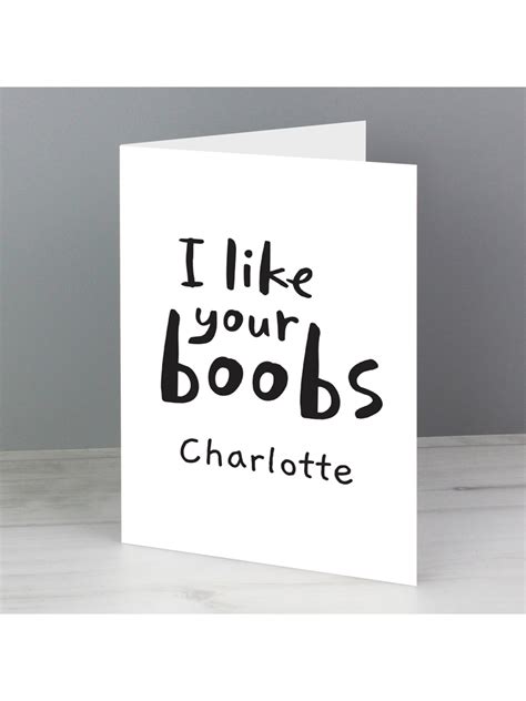 personalised i like your boobs card novelties parties direct ltd
